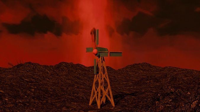 CourageTheCowardlyDog WindMill Low-poly 3D model