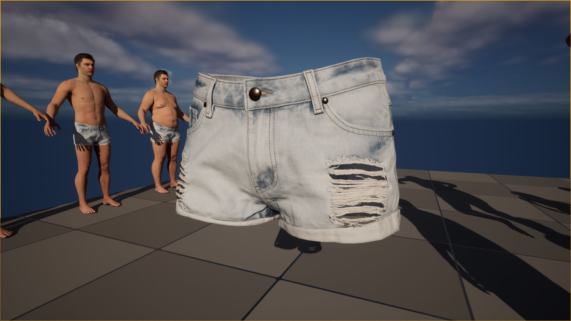 Denim Shorts 85 - All MH Bodies and UE5 Skeletons - Rigged Low-poly 3D model_20