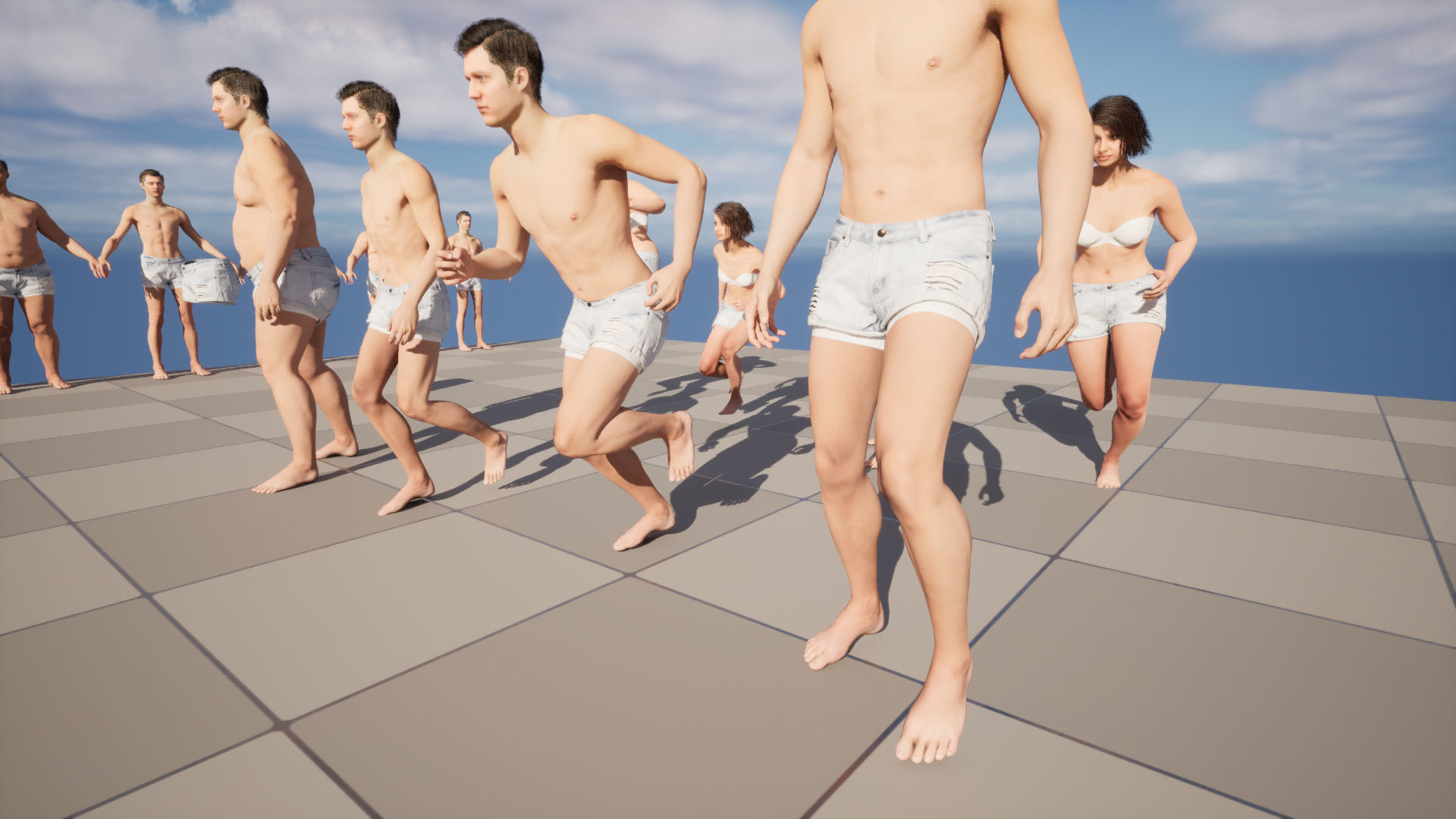 Denim Shorts 85 - All MH Bodies and UE5 Skeletons - Rigged Low-poly 3D model_16