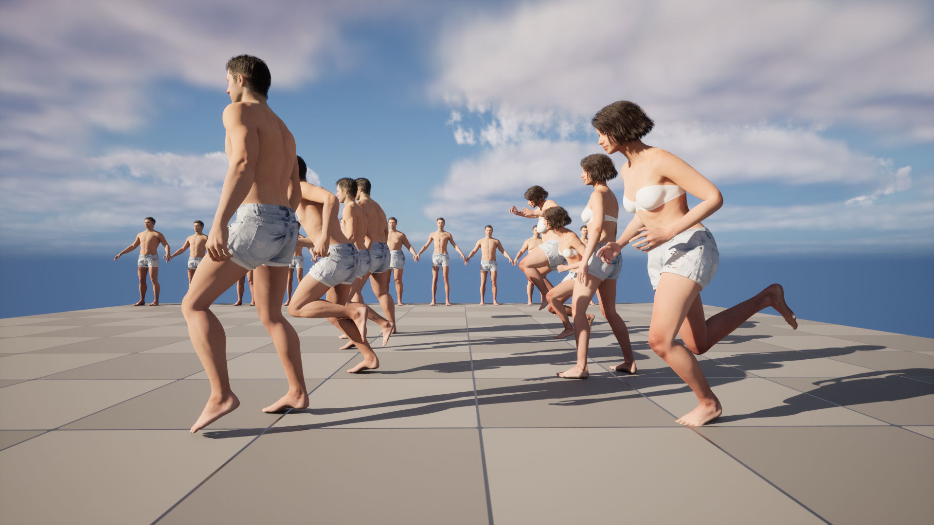 Denim Shorts 85 - All MH Bodies and UE5 Skeletons - Rigged Low-poly 3D model_19