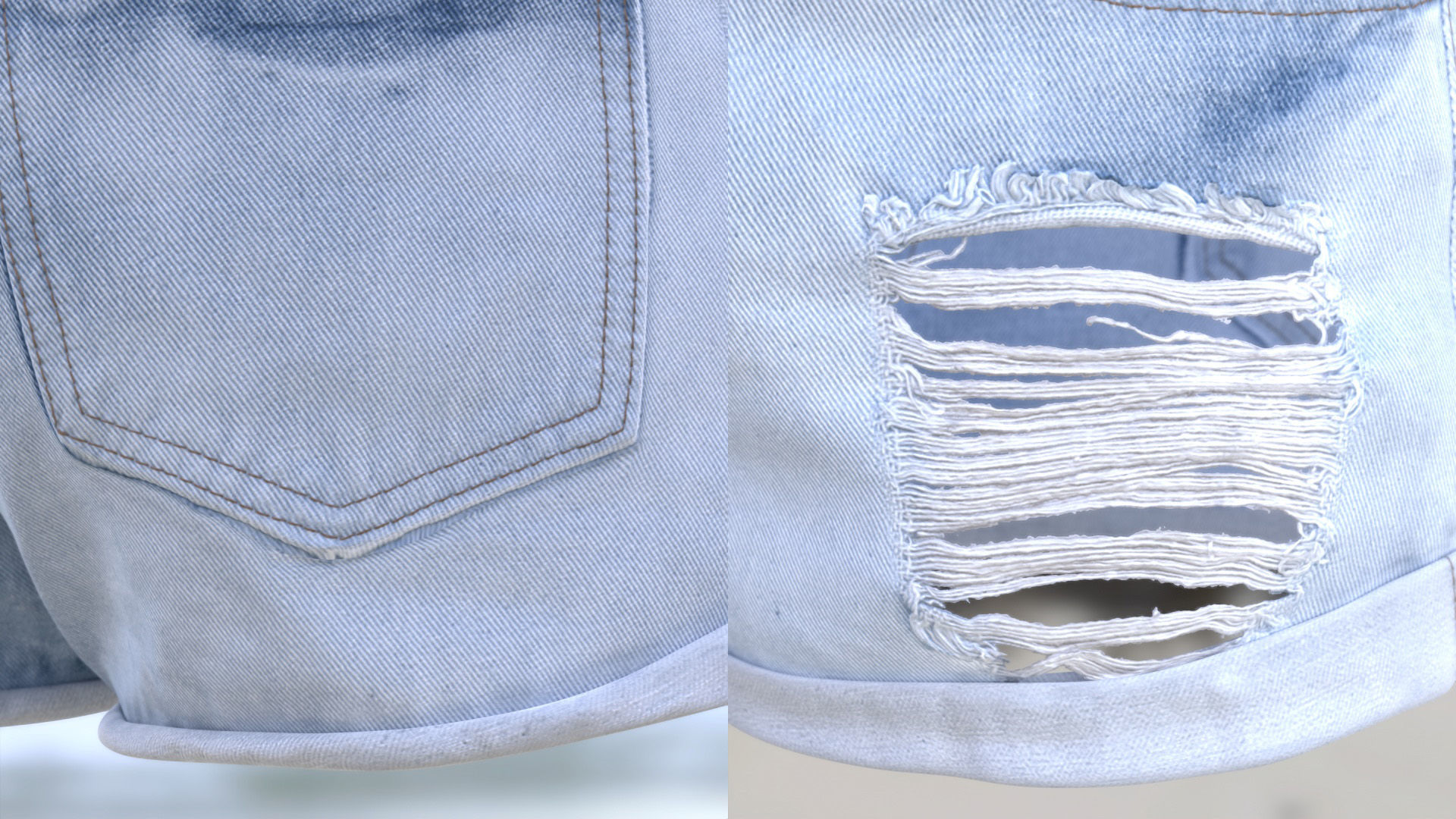 Denim Shorts 85 - All MH Bodies and UE5 Skeletons - Rigged Low-poly 3D model_13