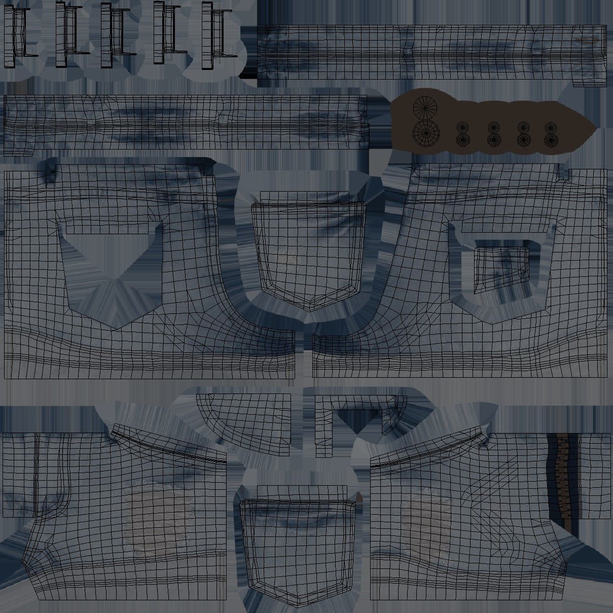 Denim Shorts 85 - All MH Bodies and UE5 Skeletons - Rigged Low-poly 3D model_21