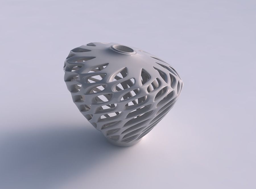 Vase twisted flared with smooth cuts and extruded top squeeze... 3D print model_0