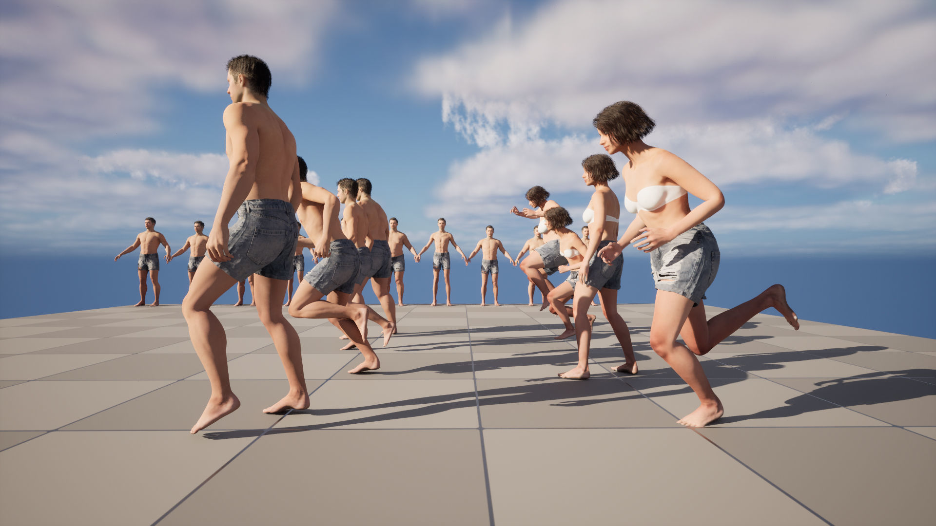 Denim Shorts 83 - All MH Bodies and UE5 Skeletons - Rigged Low-poly 3D model_19