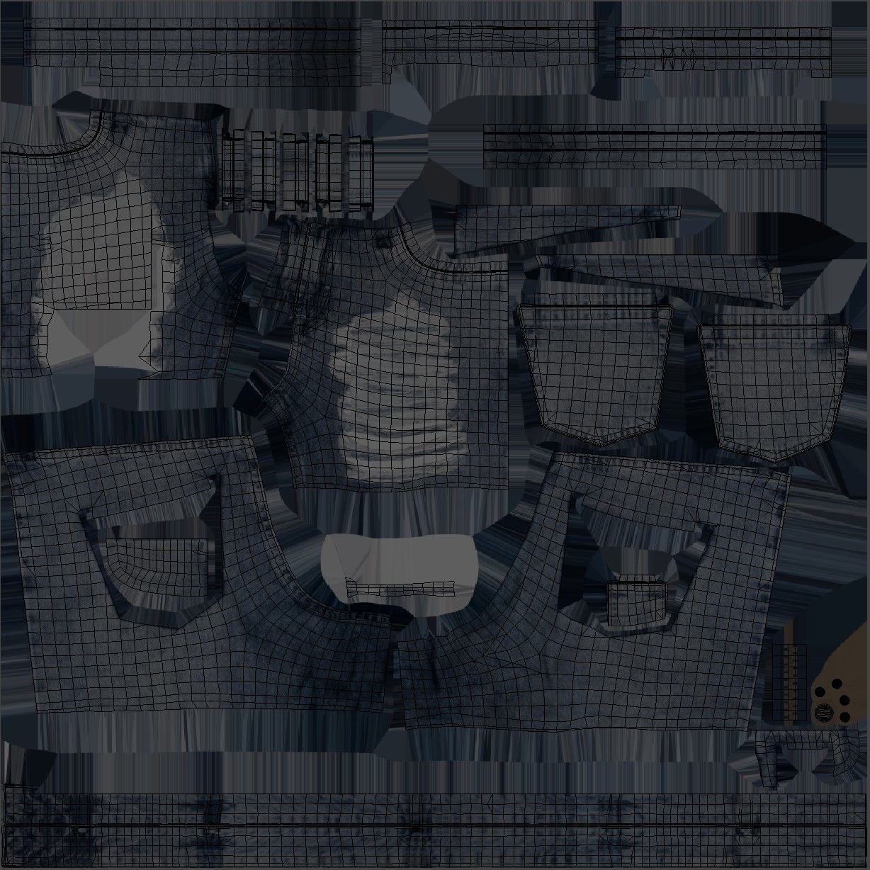 Denim Shorts 83 - All MH Bodies and UE5 Skeletons - Rigged Low-poly 3D model_21