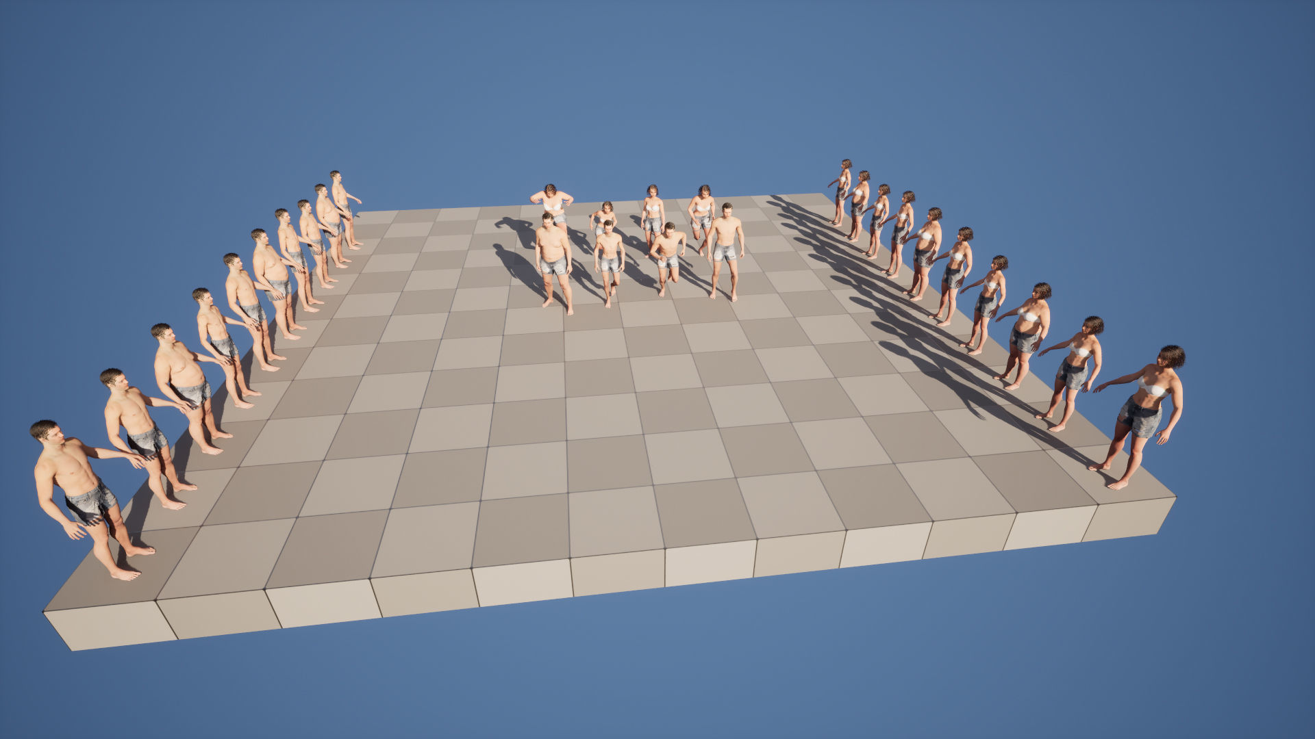 Denim Shorts 83 - All MH Bodies and UE5 Skeletons - Rigged Low-poly 3D model_5