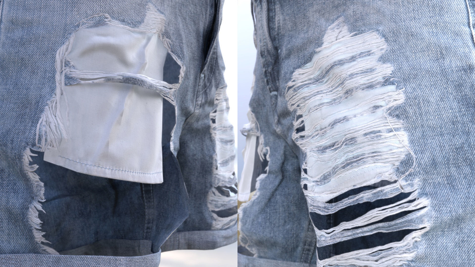 Denim Shorts 83 - All MH Bodies and UE5 Skeletons - Rigged Low-poly 3D model_11