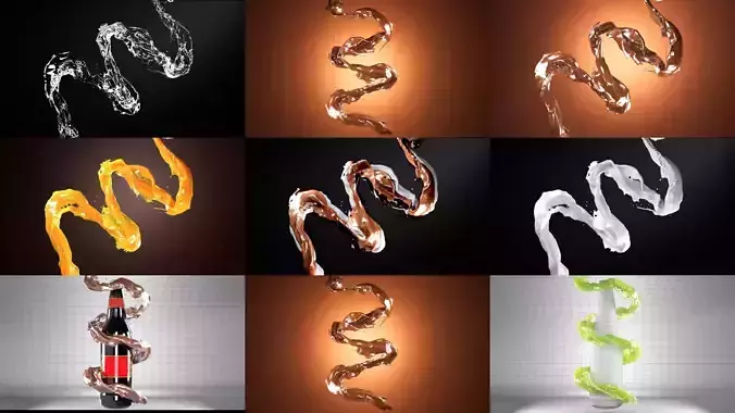 High Quality Realistic 3D Animated Splash Simulation 3D model