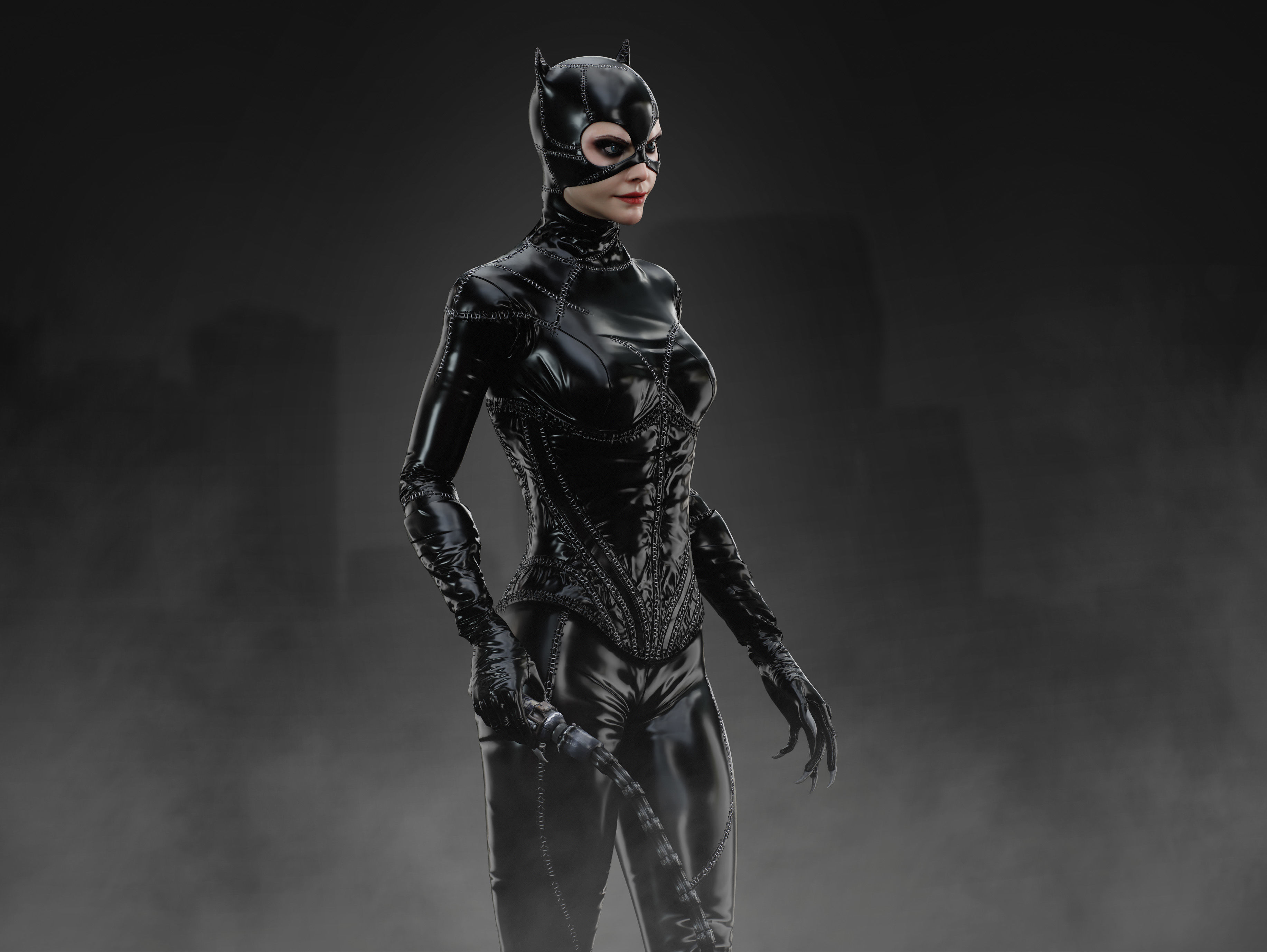 Catwoman Low-poly 3D model_3
