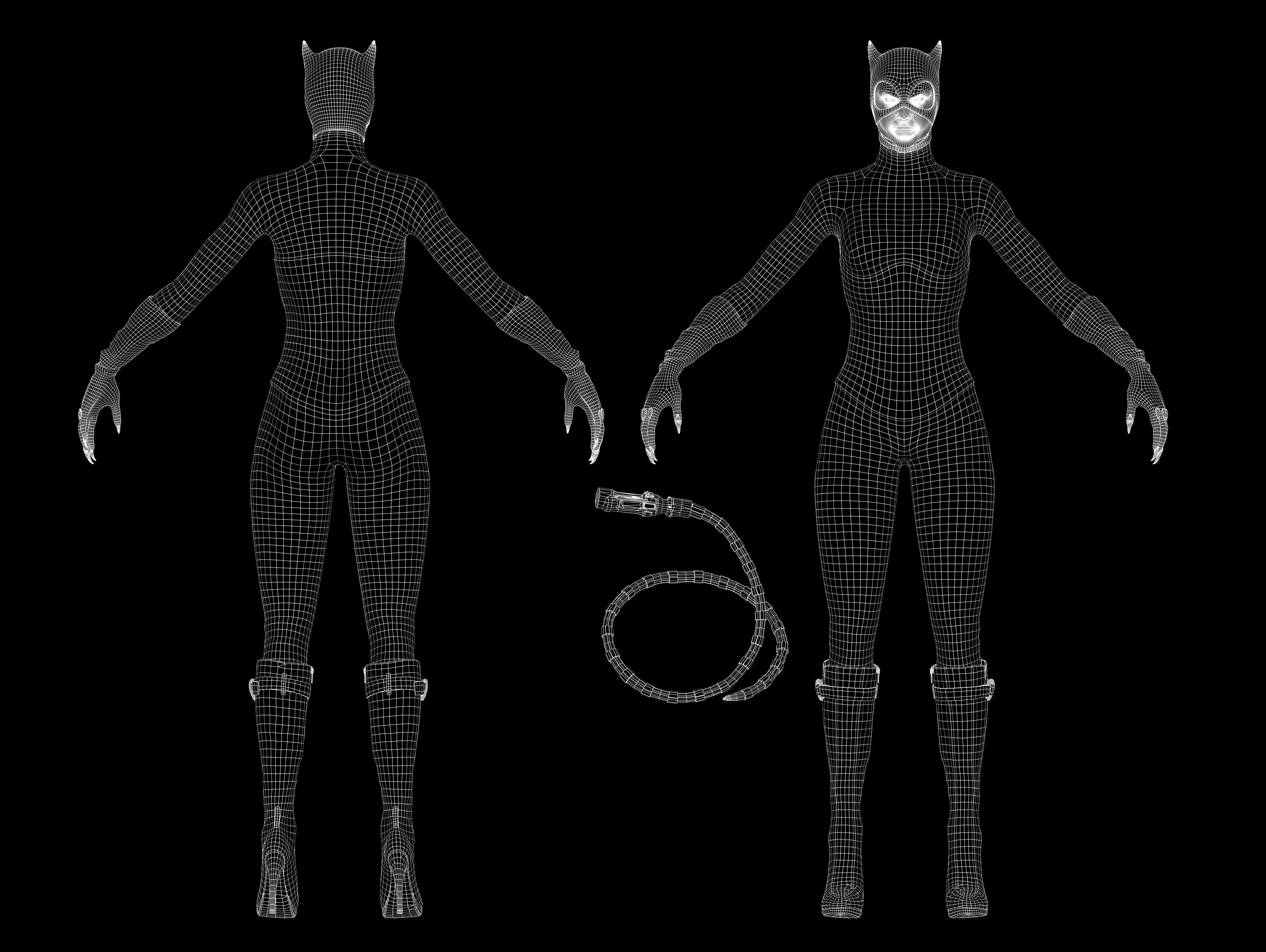 Catwoman Low-poly 3D model_13