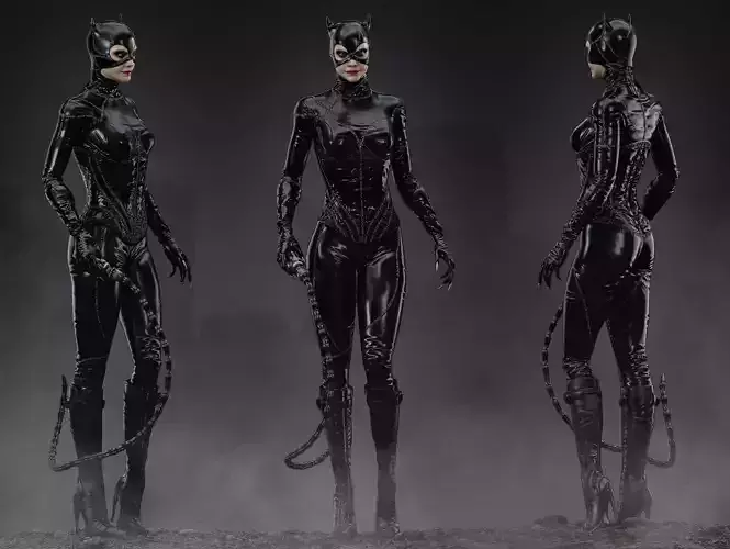Catwoman Low-poly 3D model