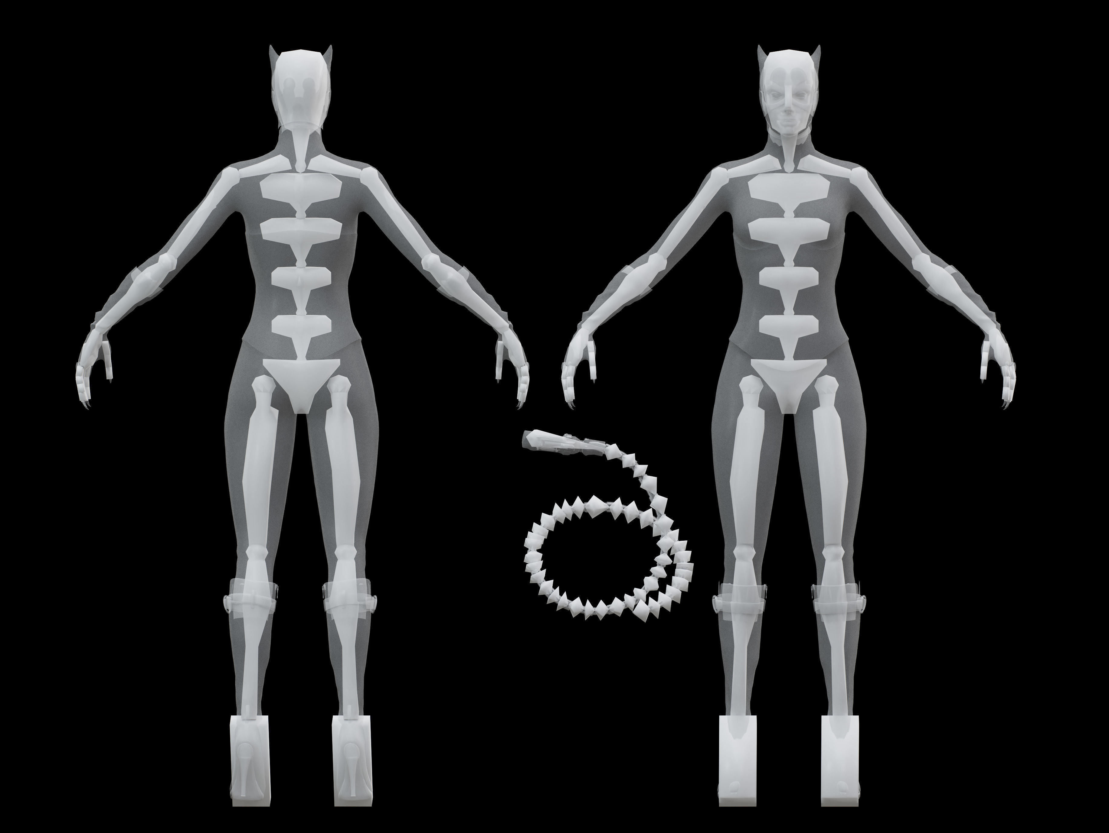 Catwoman Low-poly 3D model_12