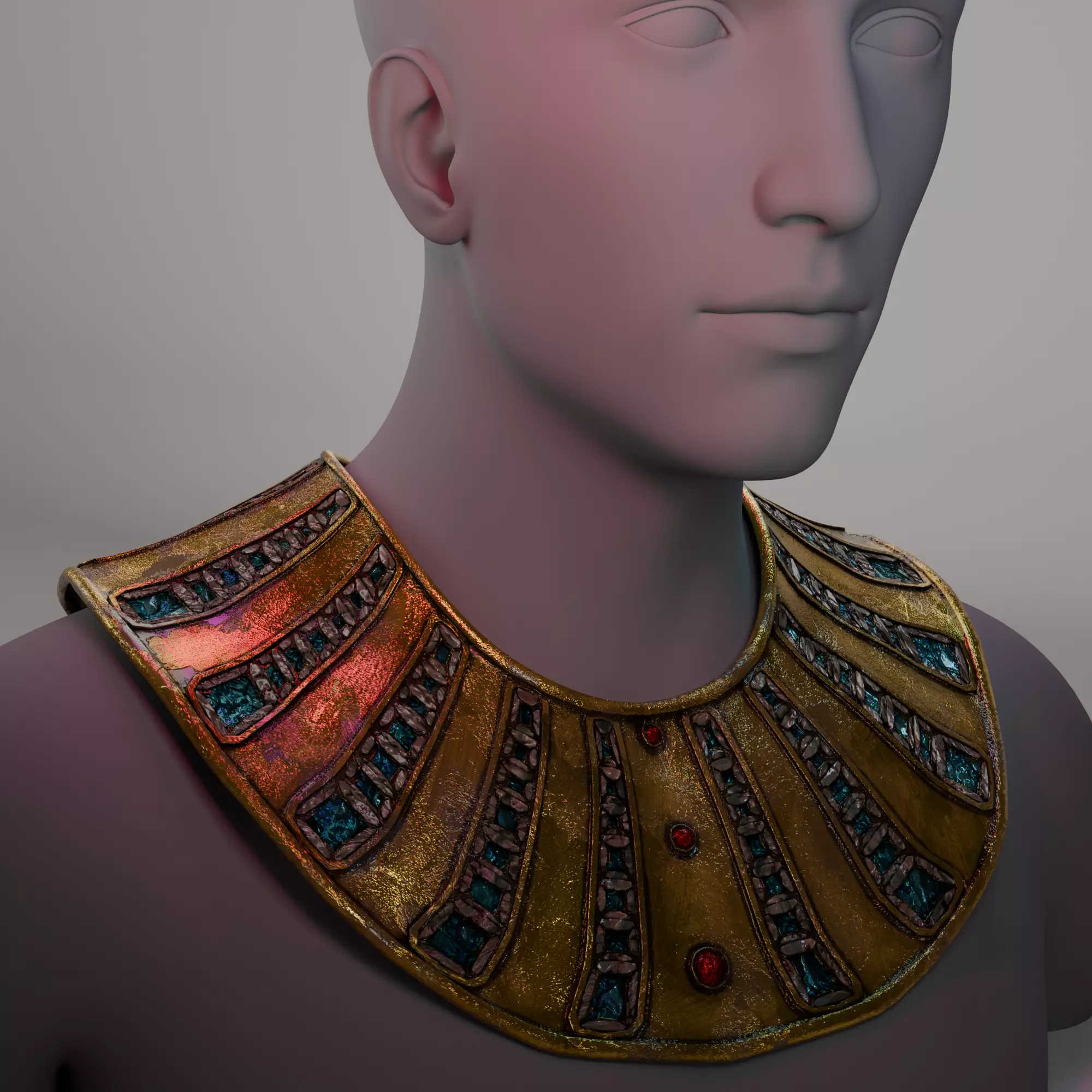 Golden Sun Disc Necklace A Celestial Tribute Low-poly 3D model