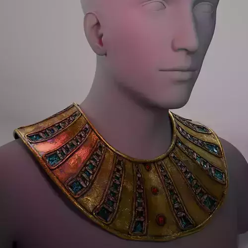 Golden Sun Disc Necklace A Celestial Tribute Low-poly 3D model