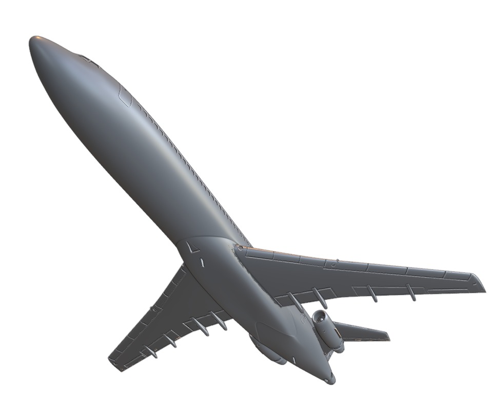 Boeing 727-200 ready to 3D printing 3D print model_4