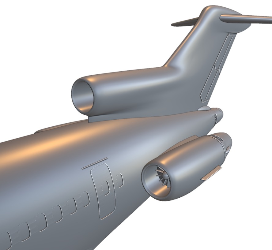 Boeing 727-200 ready to 3D printing 3D print model_2