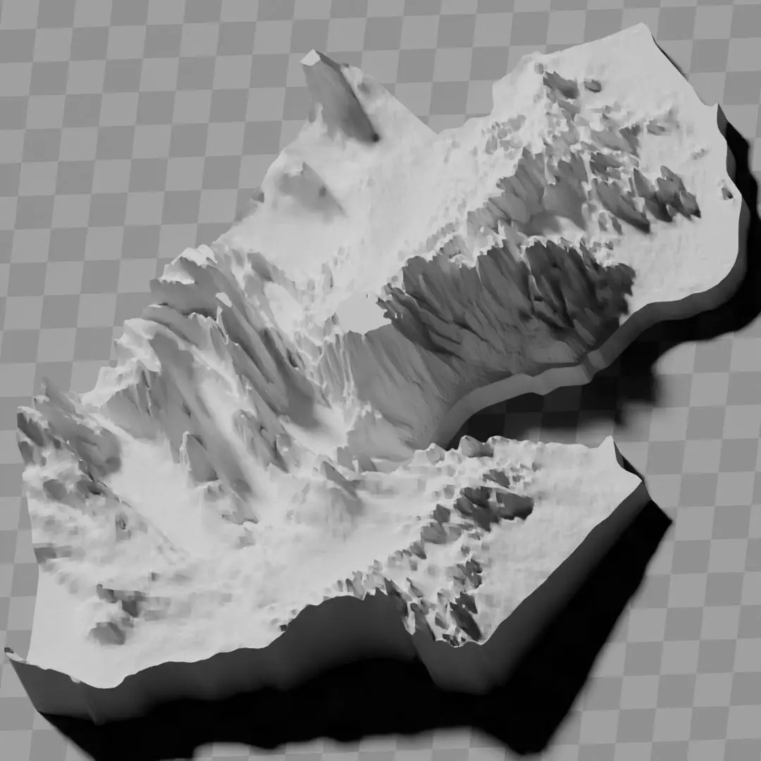 Djibouti topography relief maps 3D print model