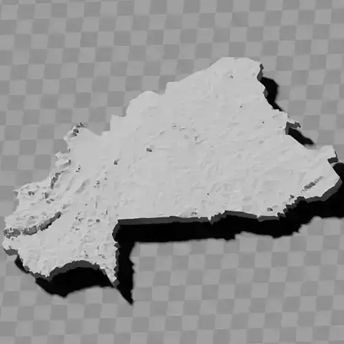 Burkina Faso topographic relief maps 3D print model