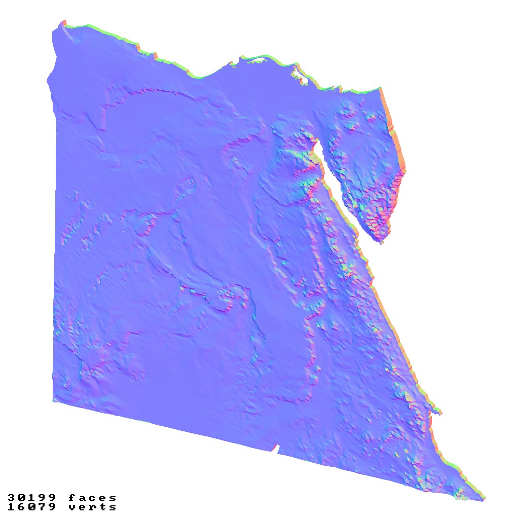 Egypt topography relief maps collection 3D print model_6