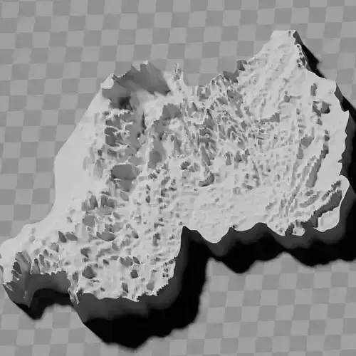 Rwanda topography raised relief maps set 