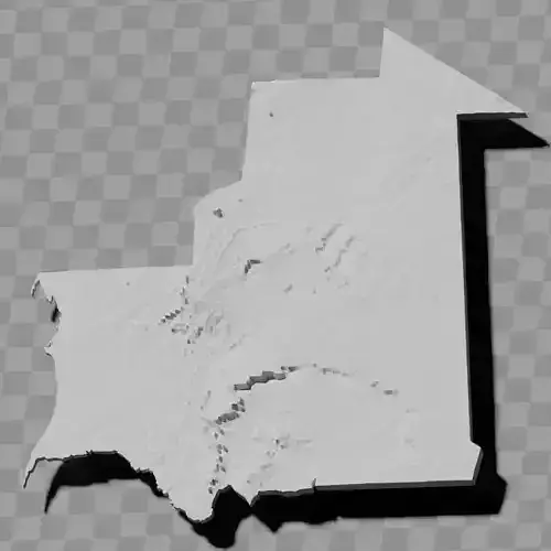 Mauritania topography relief maps 3D print model
