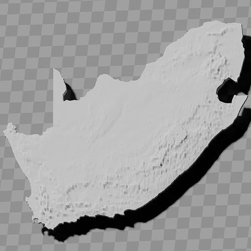 South Africa topographic raised relief maps collection Low-poly 3D print model