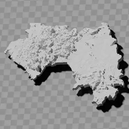 Guinea topography raised relief maps kit 3D print model