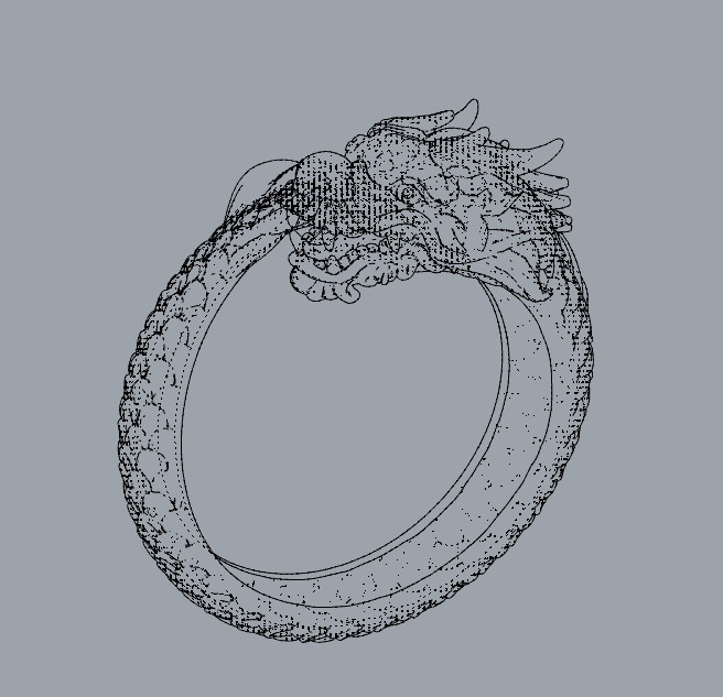 Anel Dragao oco - Dragon 3D print model_2