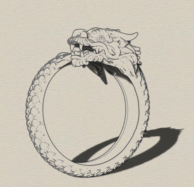 Anel Dragao oco - Dragon 3D print model_1