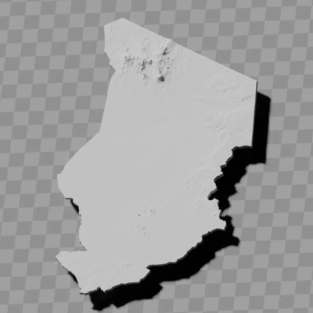 Chad country topography relief map collection 3D print model