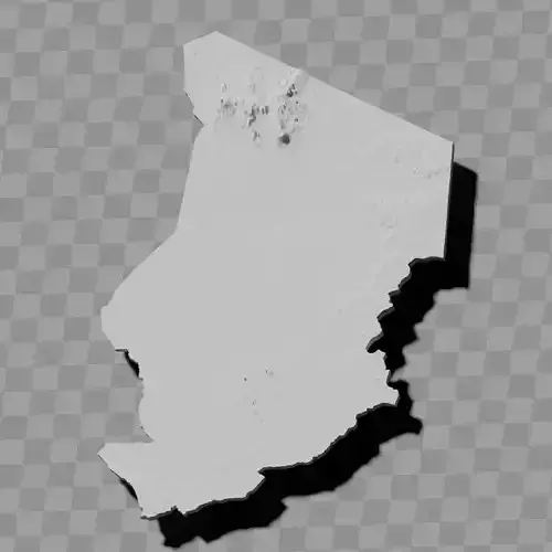 Chad country topography relief map collection
