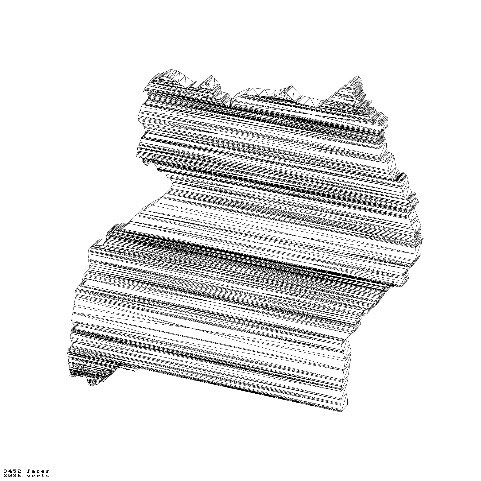 Uganda topography relief maps 3D print model_6