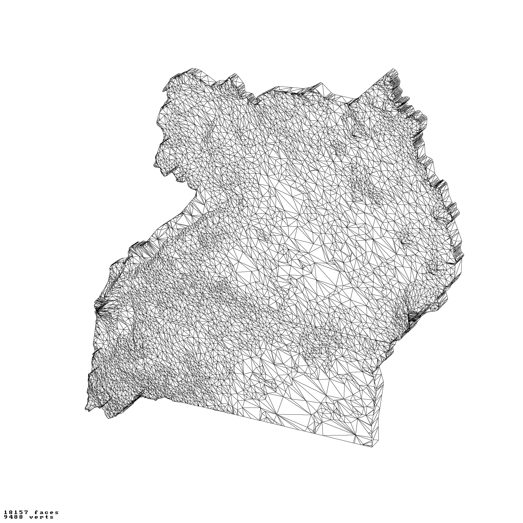 Uganda topography relief maps 3D print model_1