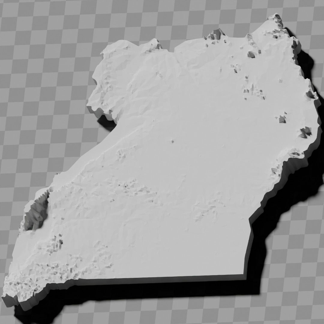 Uganda topography relief maps 3D print model_10