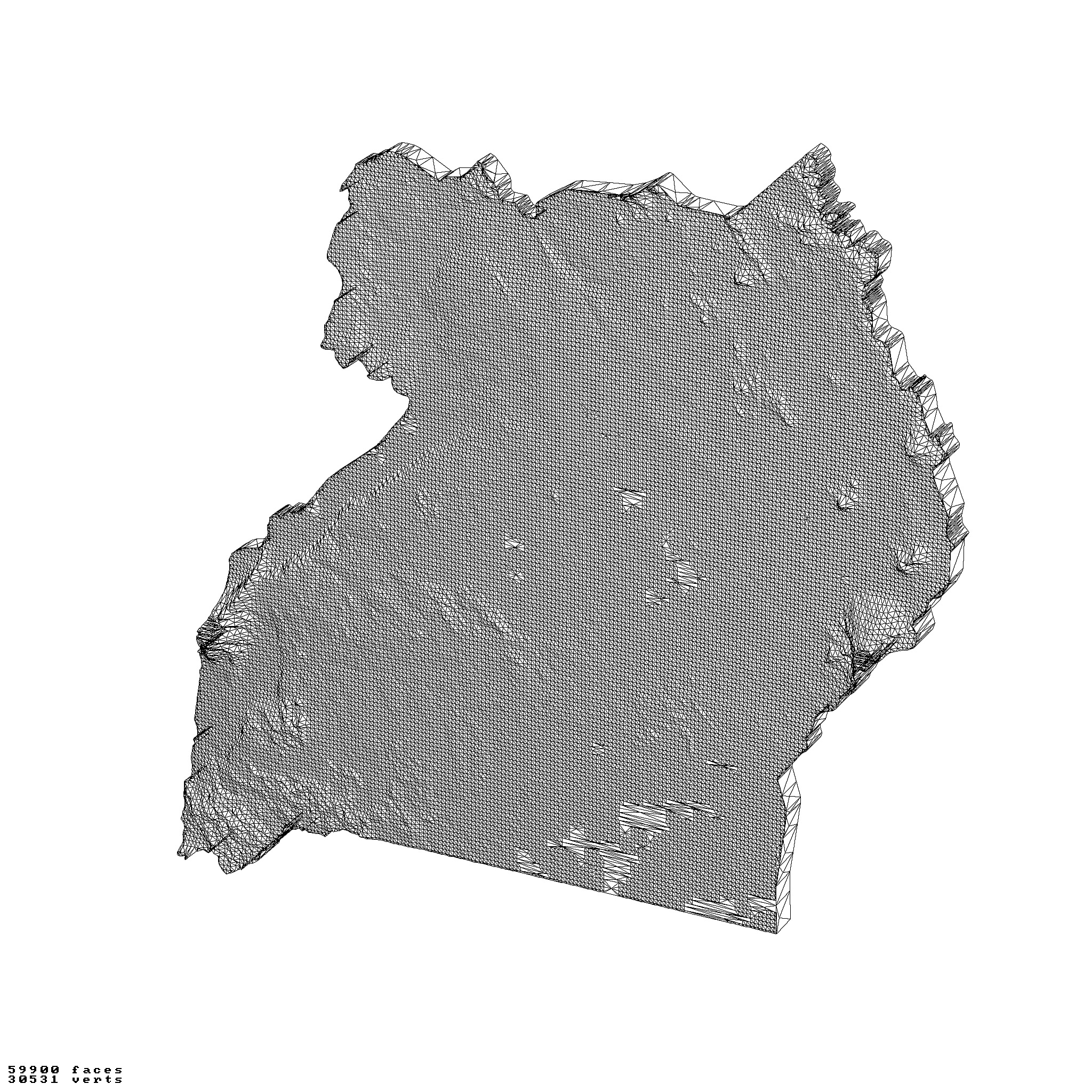 Uganda topography relief maps 3D print model_2