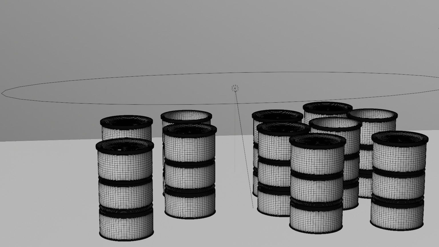 3D Model of Flammable Chemical Barrels in Industrial Warehouse  Low-poly 3D model_7