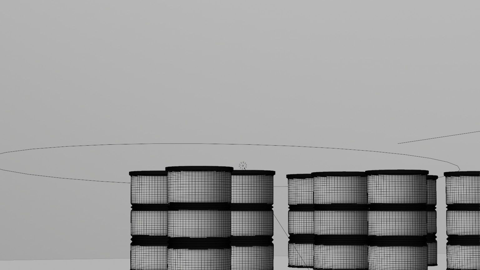 3D Model of Flammable Chemical Barrels in Industrial Warehouse  Low-poly 3D model_5