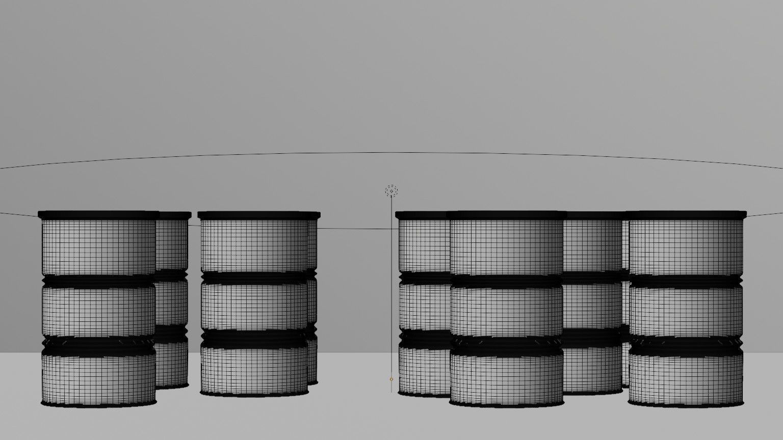 3D Model of Flammable Chemical Barrels in Industrial Warehouse  Low-poly 3D model_1