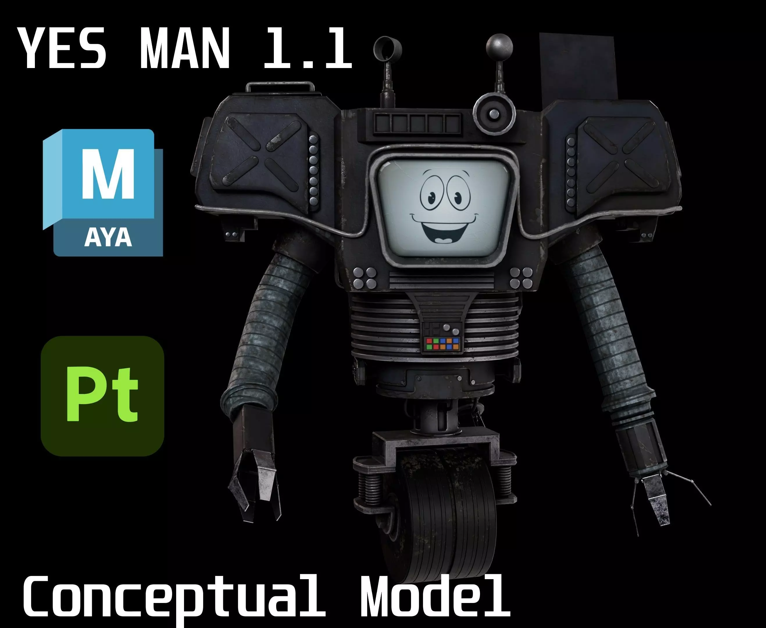Yes Man Rigged Conceptual Model 3D model_0