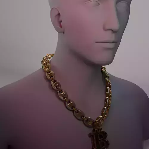  Bitcoin Chain Necklace gold