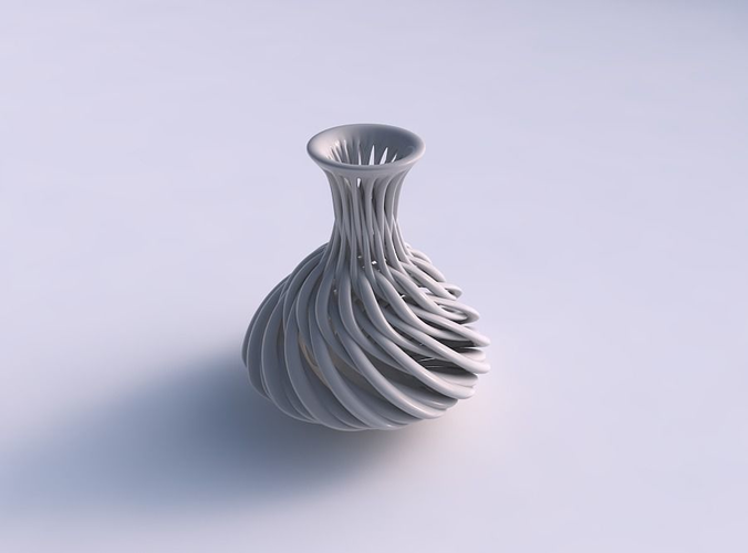 Vase twisted jug with muscle structure wide middle