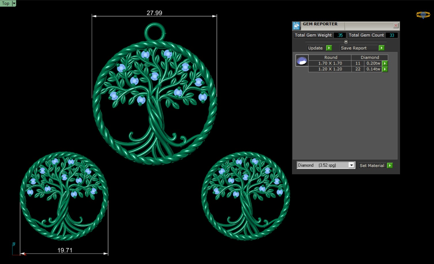 Very beautiful  daimond  pendant 3D print model_2