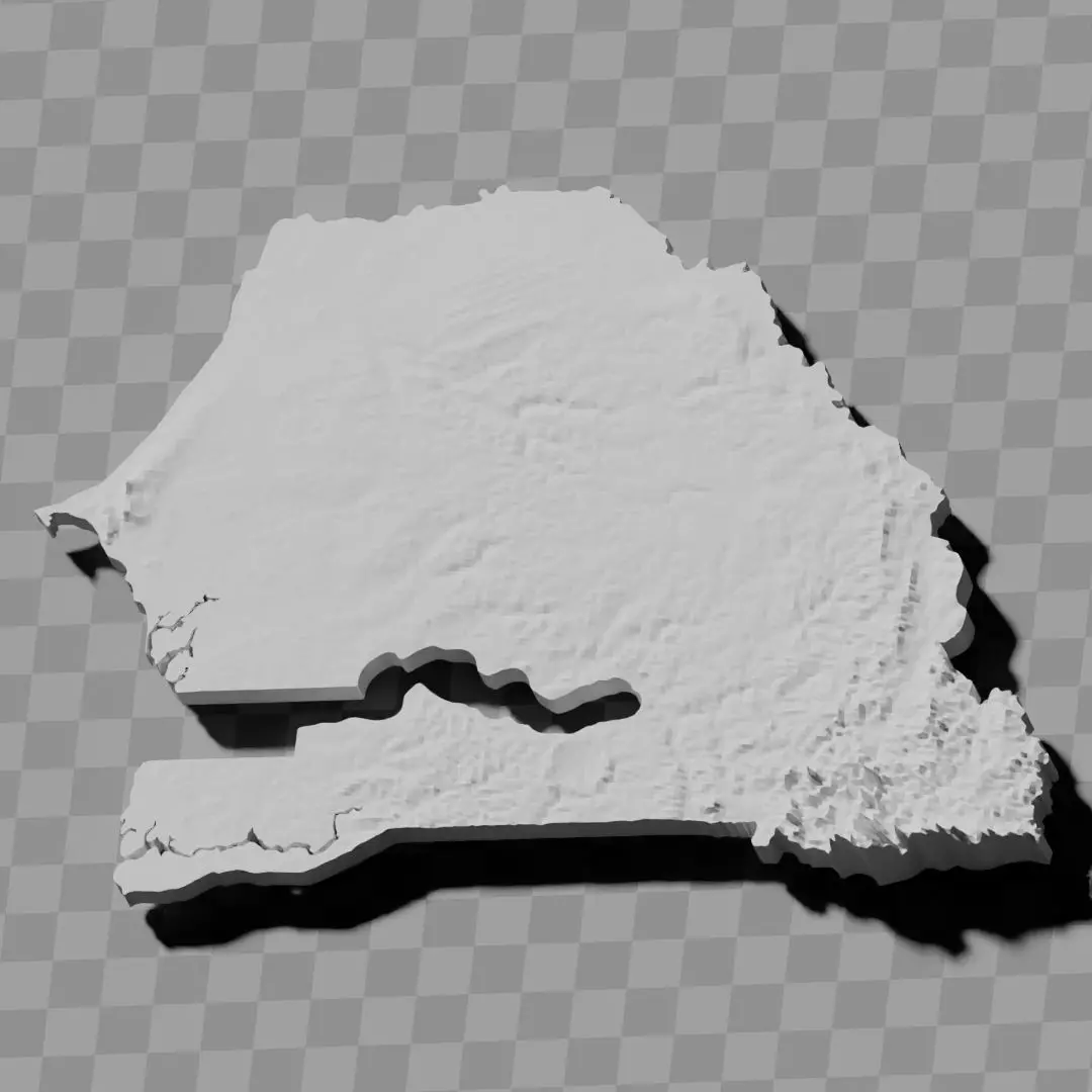 Senegal topographic relief map collection 3D print model_0