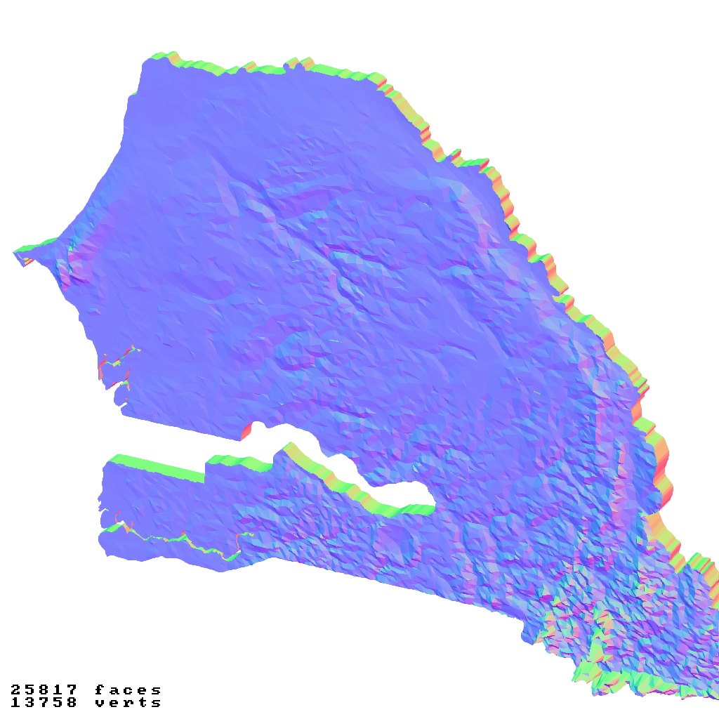 Senegal topographic relief map collection 3D print model_2