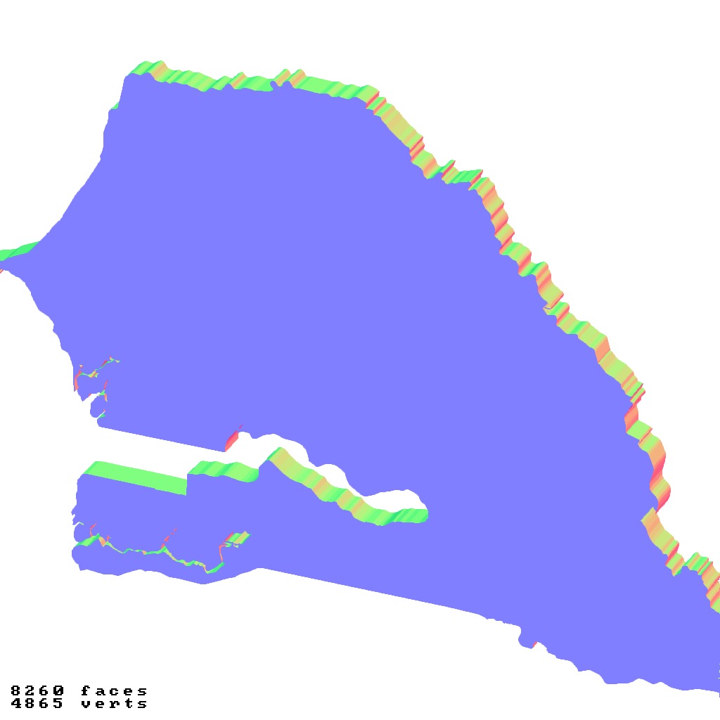 Senegal topographic relief map collection 3D print model_4