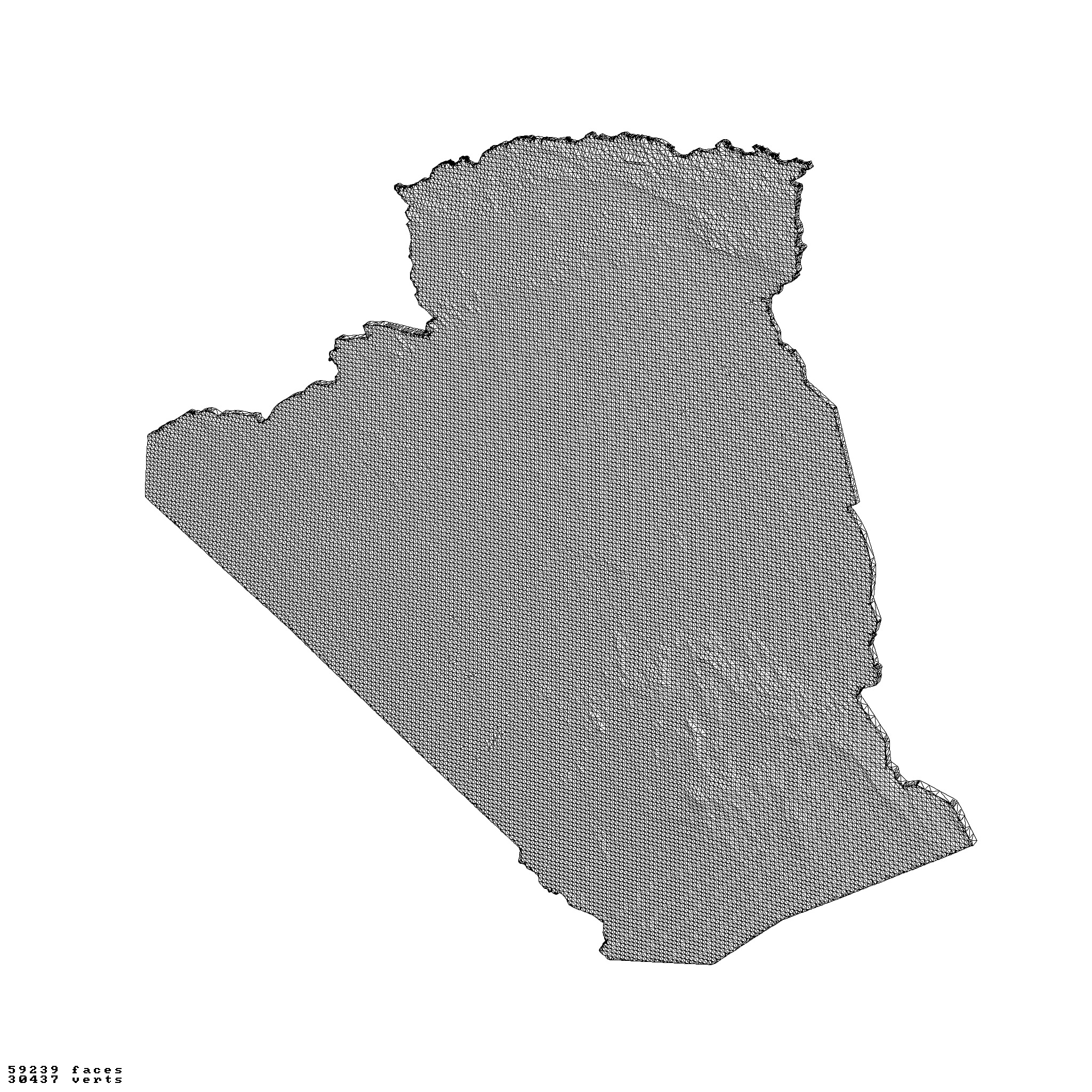 Algeria topographic relief maps 3D print model_2