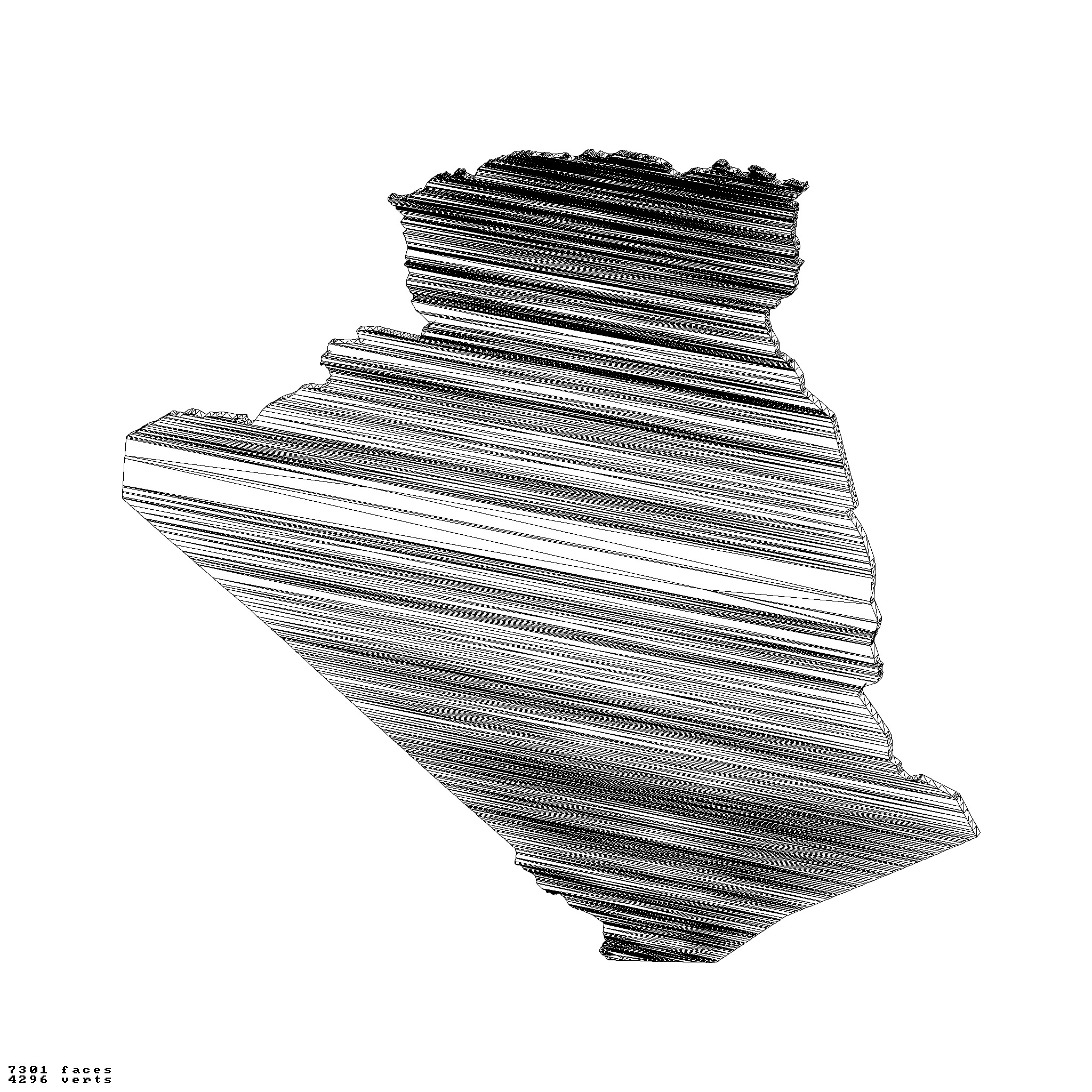 Algeria topographic relief maps 3D print model_7