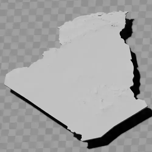 Algeria topographic relief maps 3D print model