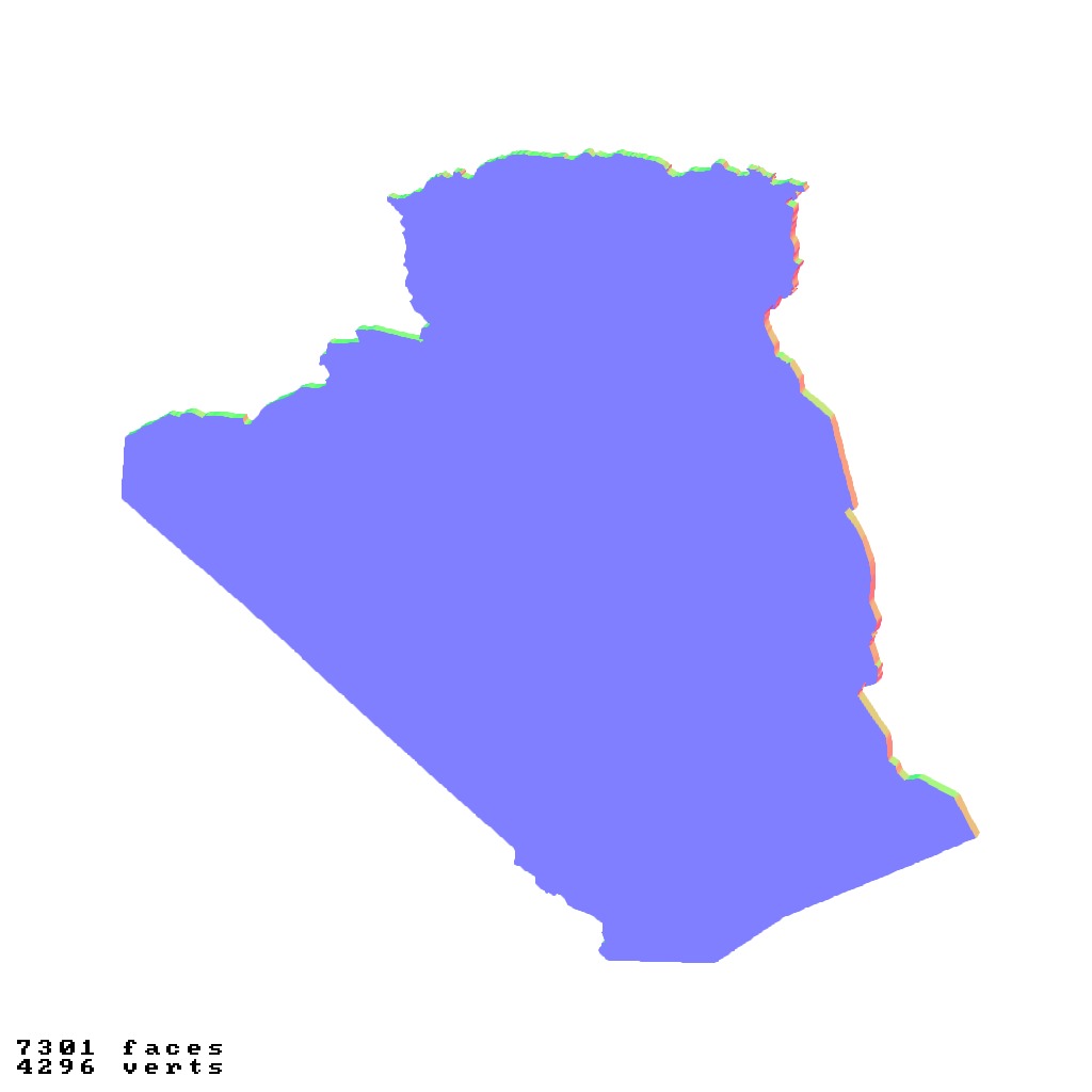 Algeria topographic relief maps 3D print model_6