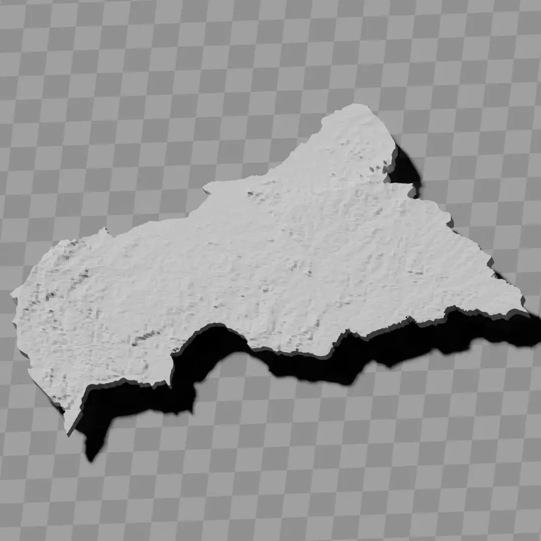 Central African Republic topography relief maps 3D print model